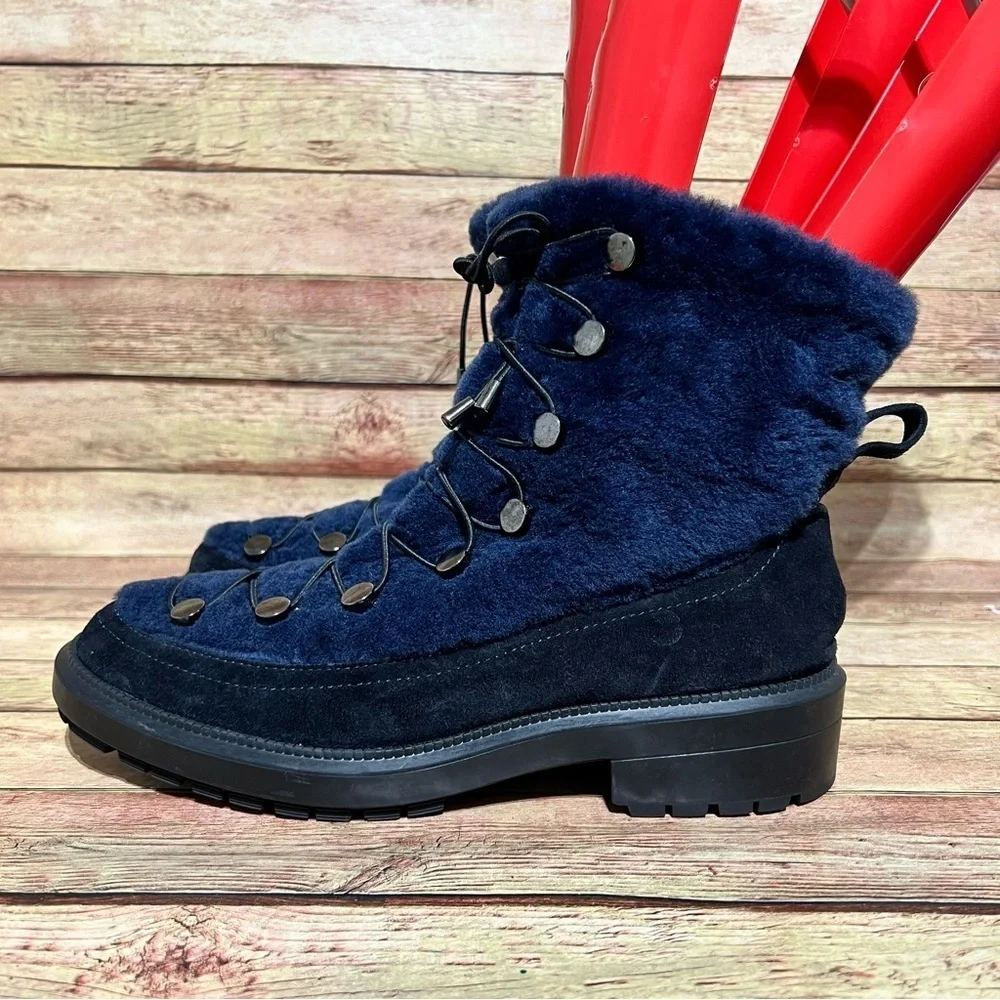 Aquatalia Lorena Shearling Suede Boots